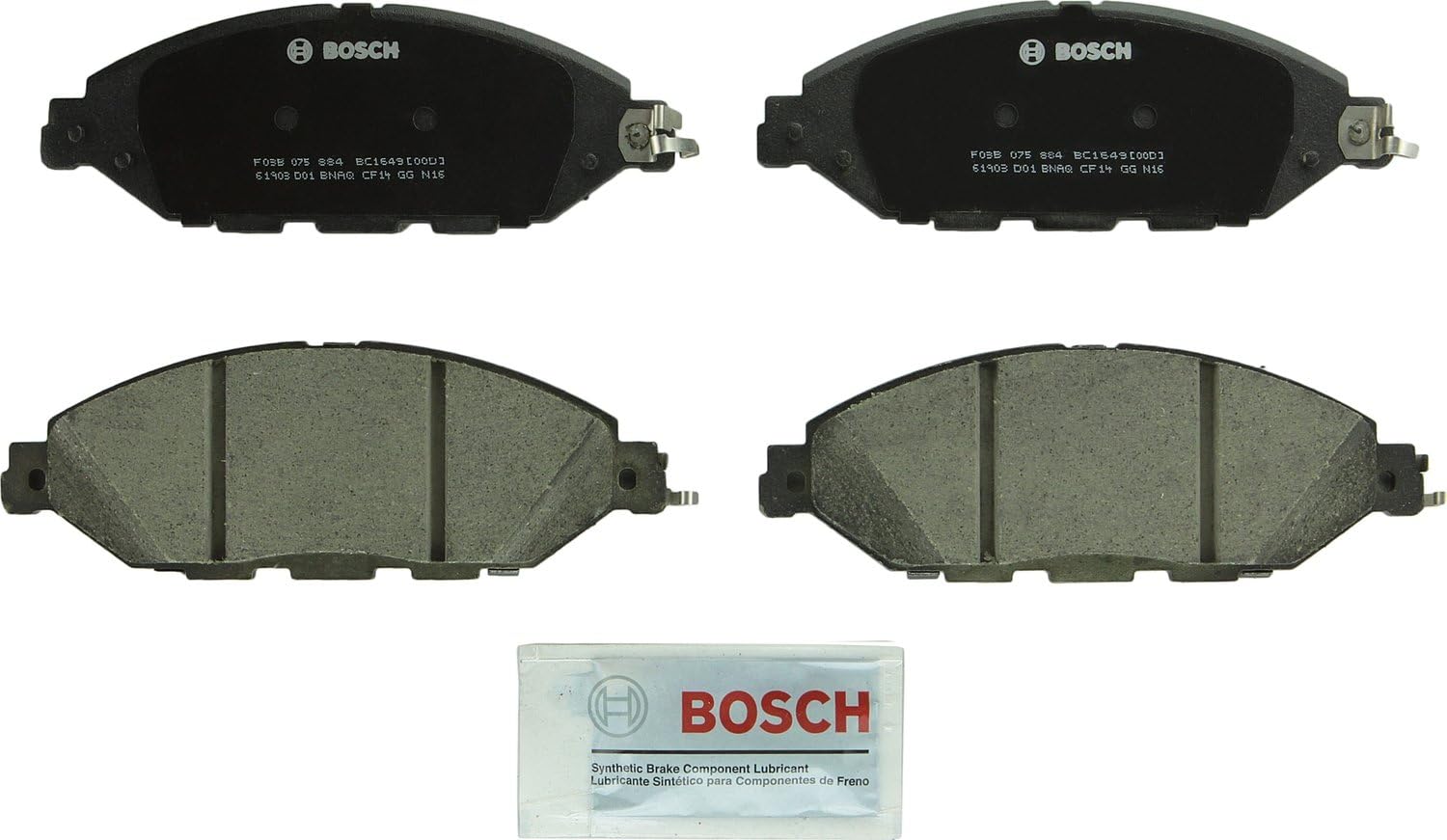 Bosch BC1649 QuietCast Premium Ceramic Front Brake Pads for Infiniti QX60 JX35 Nissan Murano Pathfinder