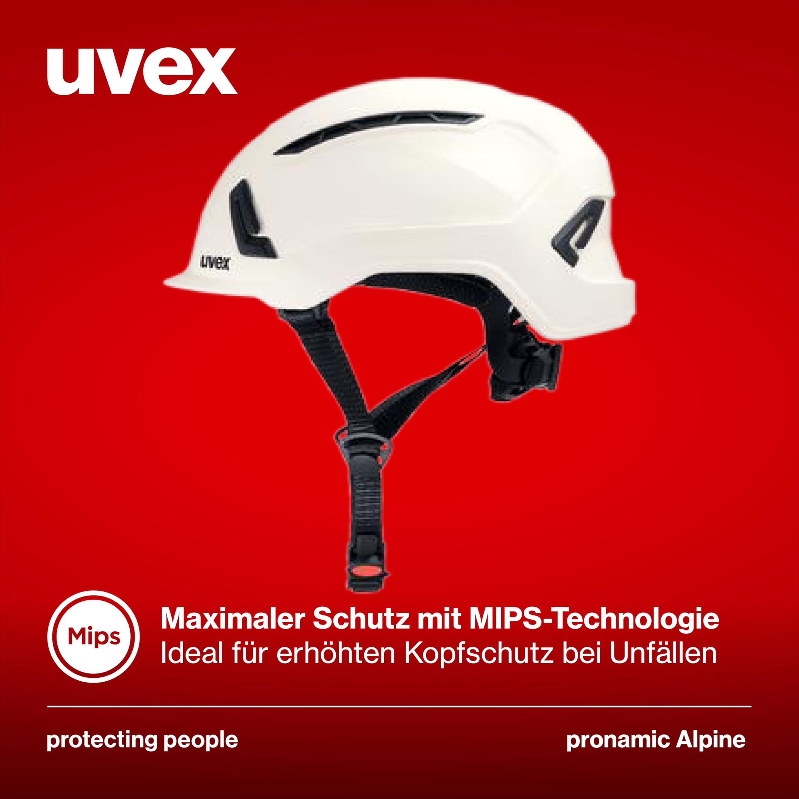 Uvex pronamic Alpine Schutzhelm – MIPS-Sicherheitssystem, stufenlos verstellbar 51-63 cm, Kletterhelm mit Industrienorm, Bauhelm