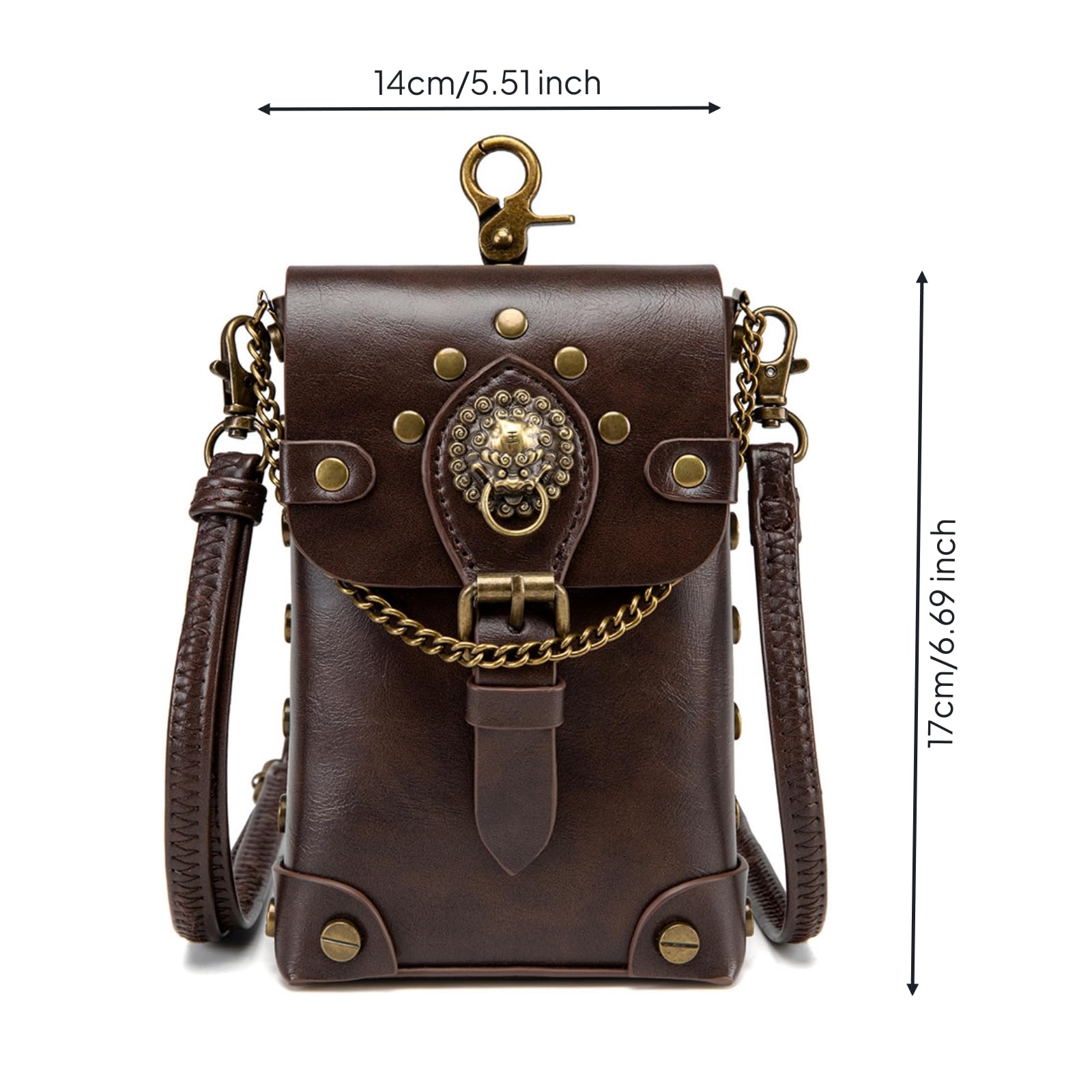 predolo Mini Bolso Retro Bolso con Cordones Estructurado para Cosplayers, Mujeres, Conciertos