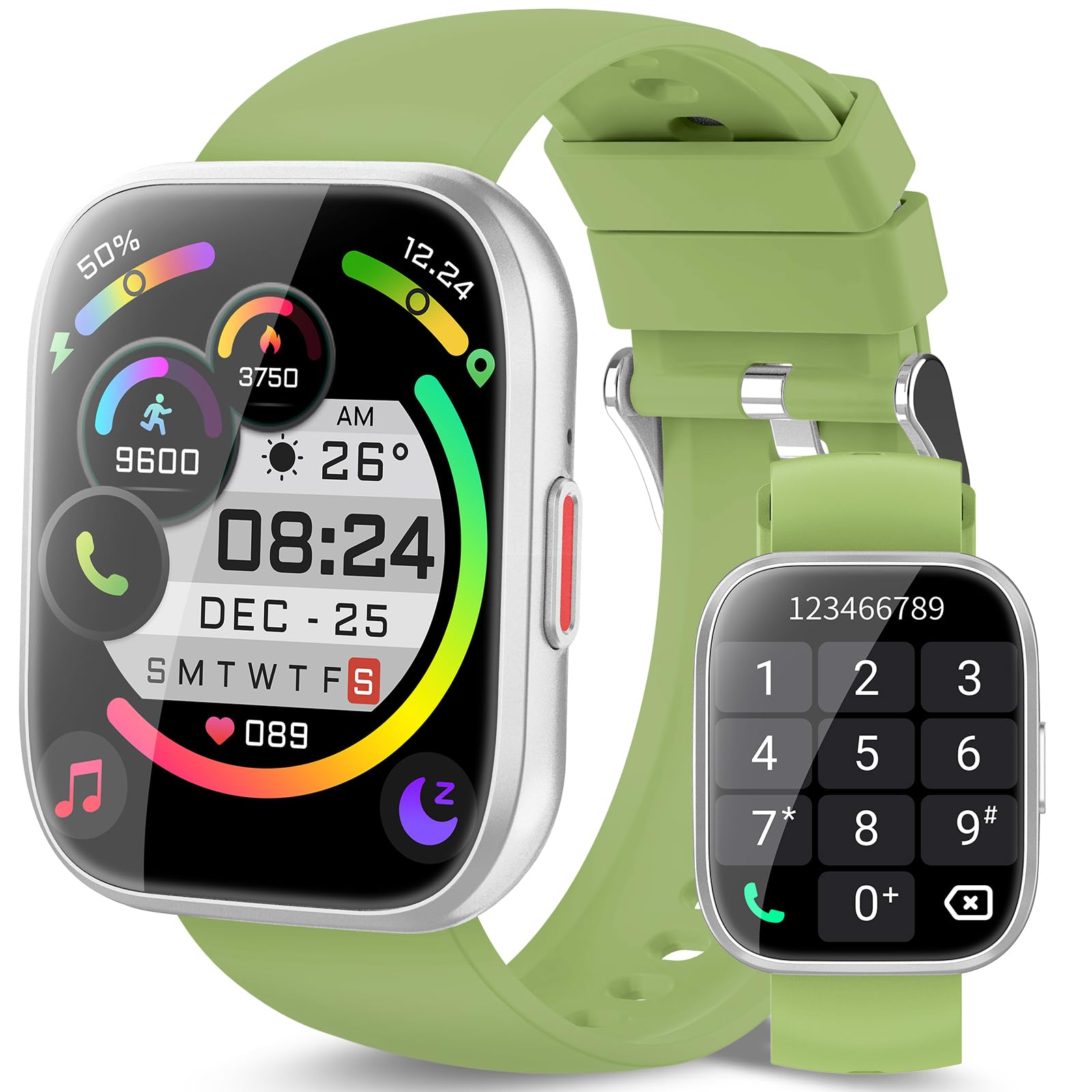 Smartwatch STECEi Con Schermo Curvo HD Da 1.95 Pollici, Chiamate Bluetooth, Fitness Tracker E Impermeabilità IP68 - Per Uomo E Donna (nero) - copertina