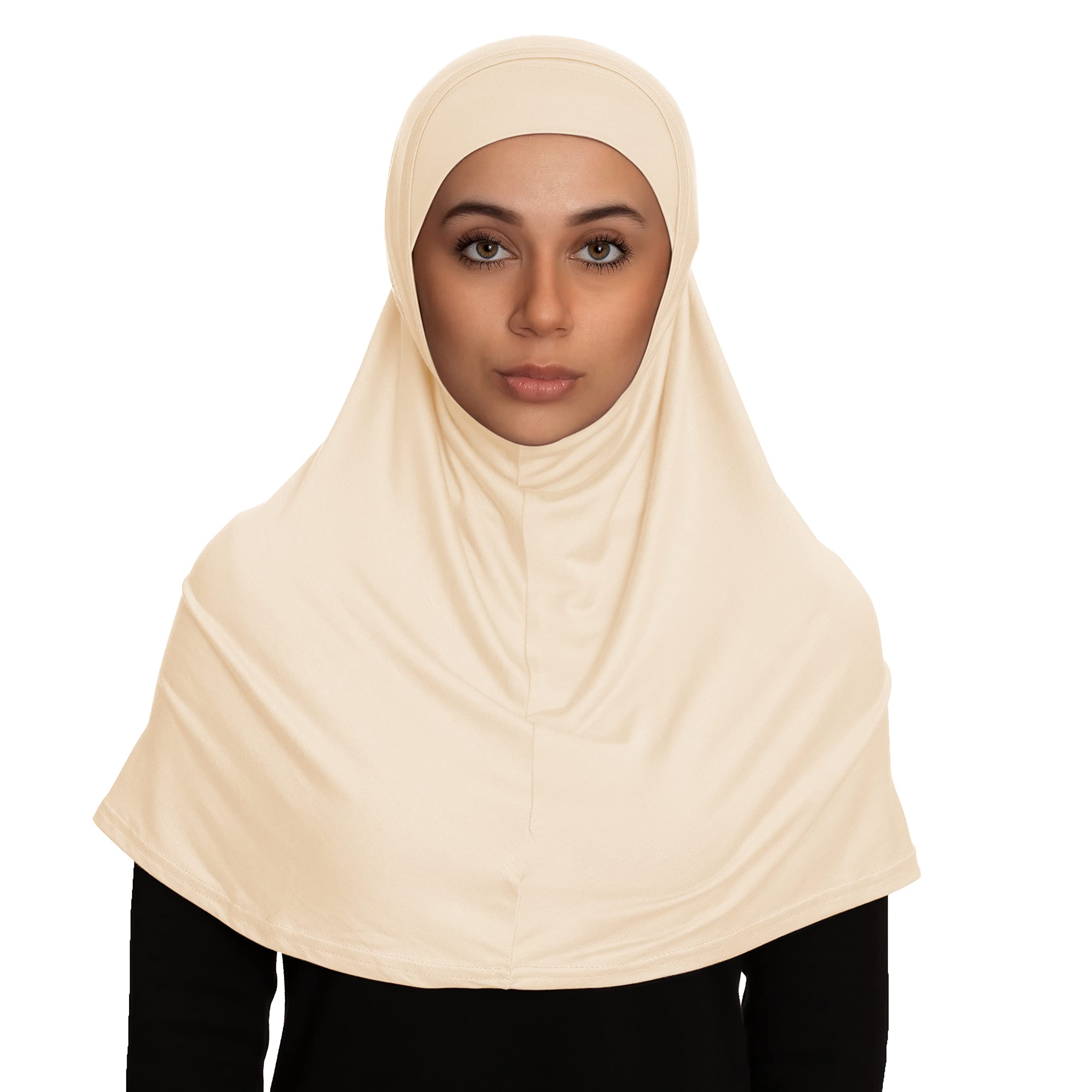 TheHijabStore.com Women's 2 Piece Amira Jersey Hijab - Soft Modal Stretch Head Scarf with Tube Under Scarf Cap