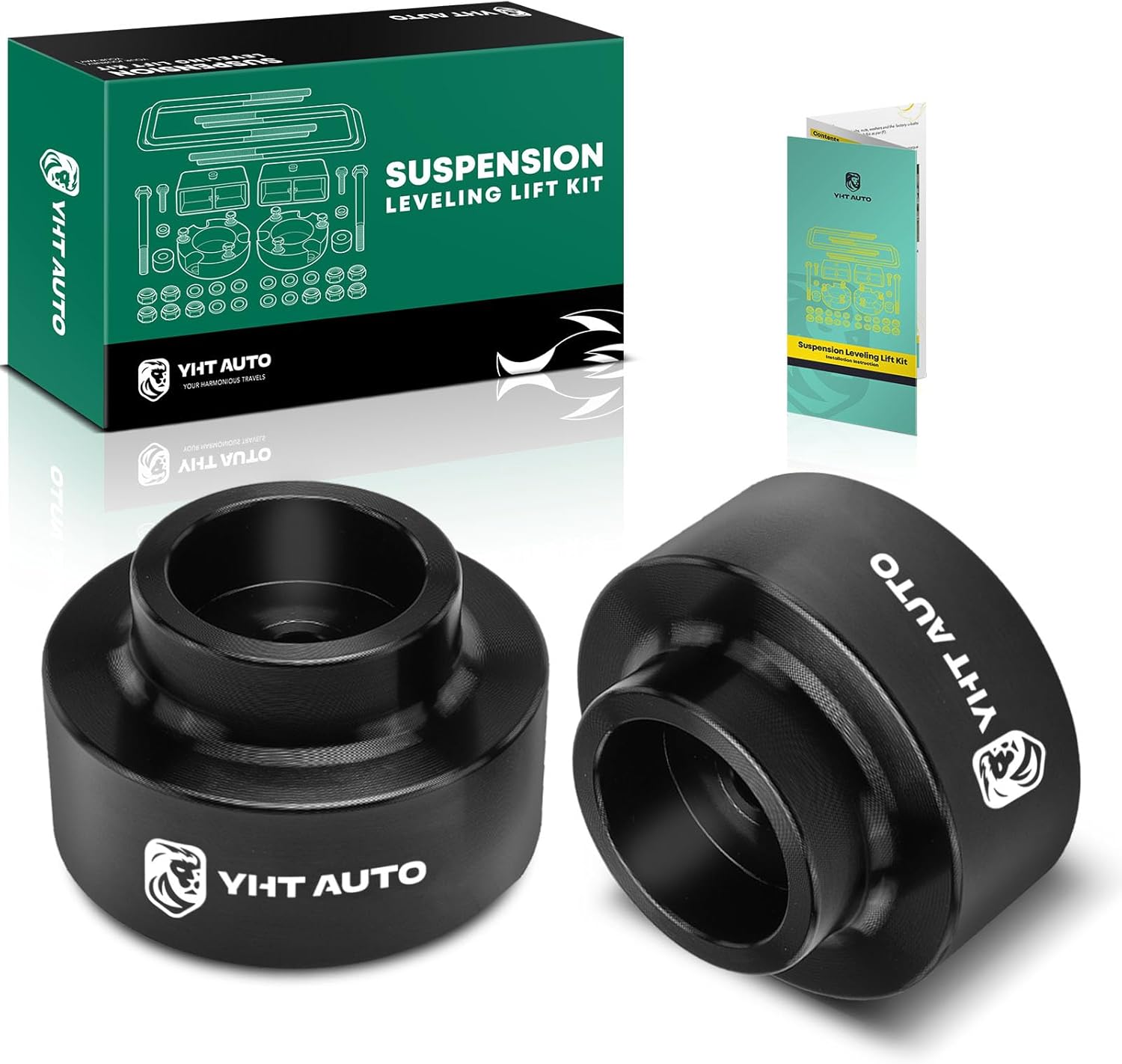YHTAUTO 1.5 Inch Rear Leveling Lift Kit Fit 2009-2010 Dodge Ram 1500, 2011-2026 Ram 1500 | RWD/4WD | Strut Spacers Raise the Rear By 1.5 Inch | 2PCS Suspension Leveling Kit w/Hardware