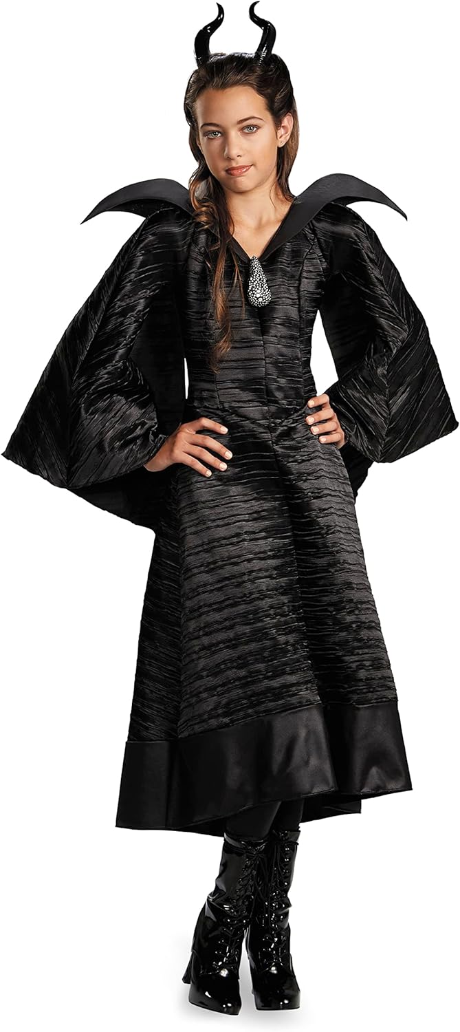 Disney Maleficent Movie Christening Black Gown Girls Deluxe Costume L (10-12)
