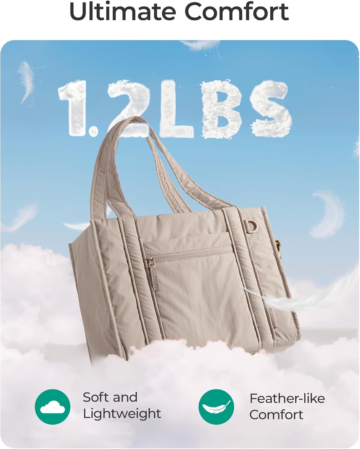 BAGSMART Boxy Tote Bag for Women, Crossbody Bag with Zipper, Crush Bow Purses for Travel Work College - Image 7