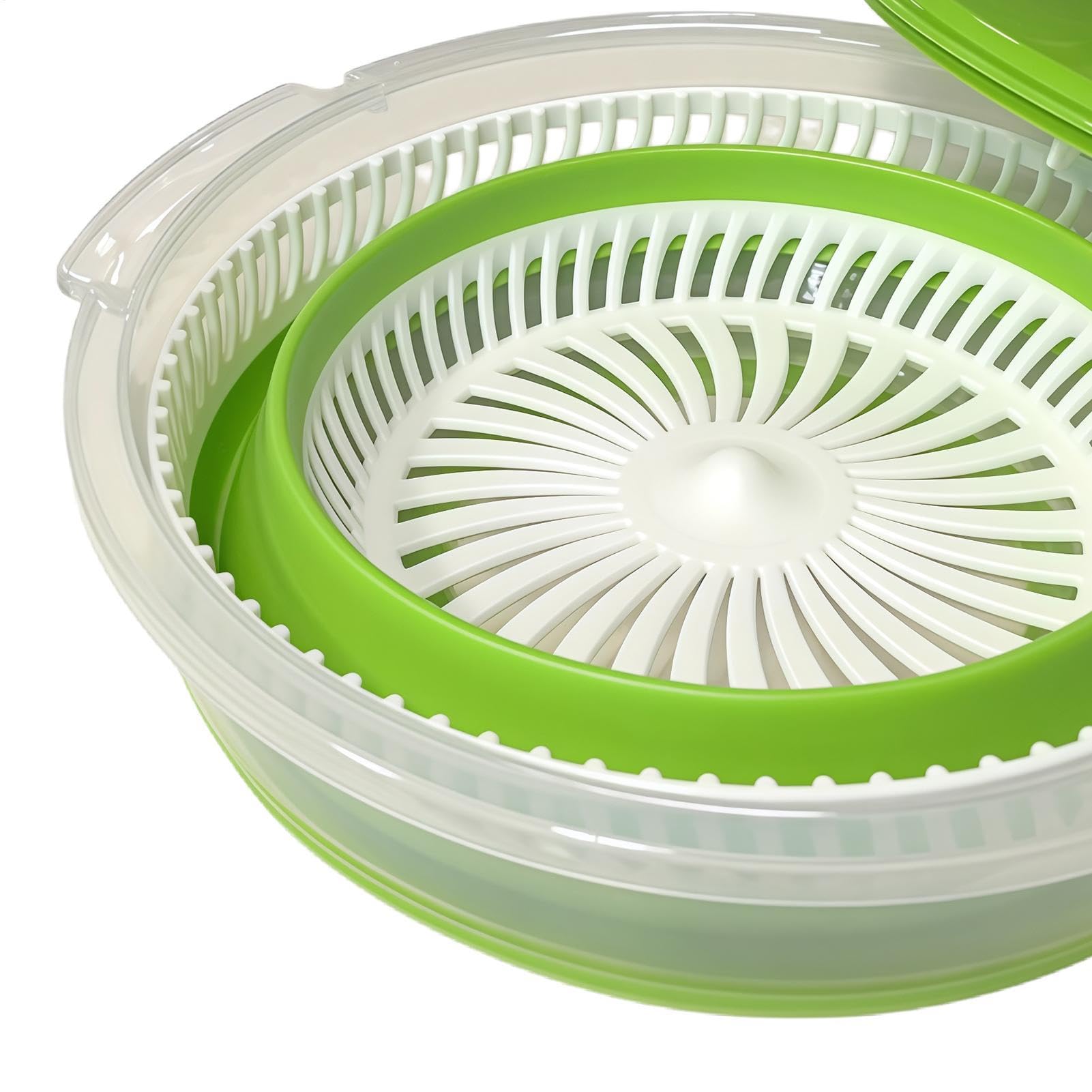 Generisch Escurridor De Ensalada Portátil, Plegable, Manual, Secadora Y Deshidratador | Centrifugadora de frutas con función de lavado para lavar y limpiar hojas, bayas, y para cocina y
