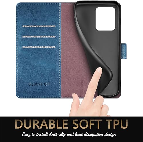 Miniatura 6 de SUANPOT Funda tipo cartera para Moto G Stylus 5G 2023 con bloqueo RFID, soporte para tarjetas de crédito, funda de piel sintética con tapa para