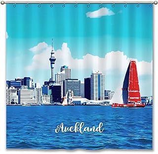 Shower Polyester Cloth, Auckland Shower Curtain Sets, Water-Repellent, Cozy Auckland Travel Souvenir New Home Bathroom Soft Shower Curtain Fabric, 72 Inch, Wedding Gifts