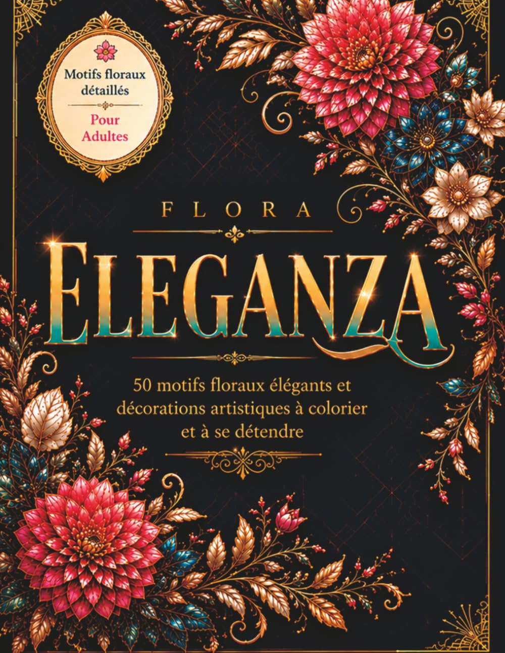 Flora Eleganza – Des motifs floraux élégants et des ornements décoratifs à colorier pour se détendre: 50 motifs floraux élégants et ornements ... cours à sa créativité – destiné aux adultes