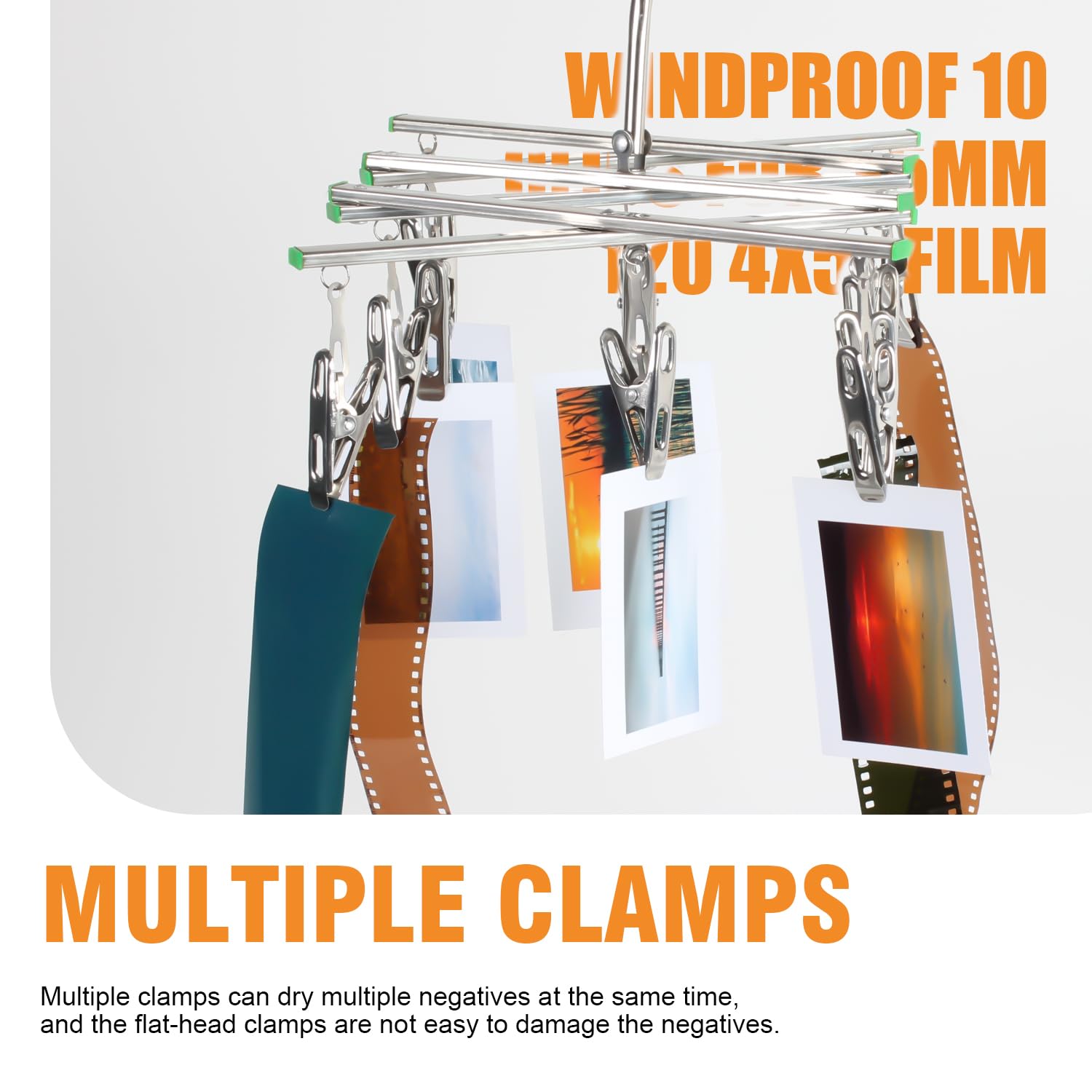 Cintre de séchage de Films pour Chambre Noire Pliable avec Pinces pour Films 35 mm, 120, 4x5