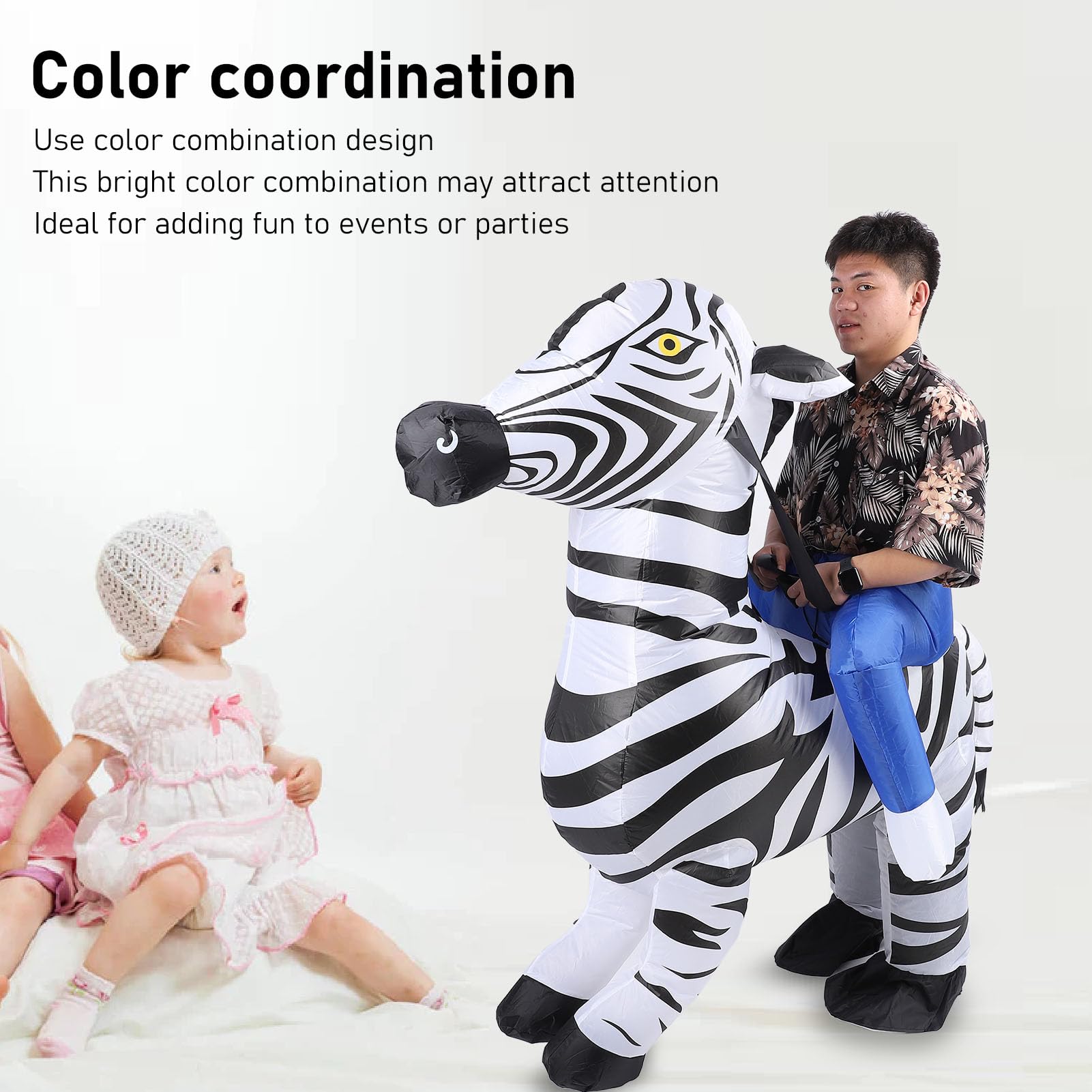 Costume da Spettacolo per Animali con Gonfiaggio Rapido per Eventi e Corse Divertenti di beneficenza. Batterie Non Incluse