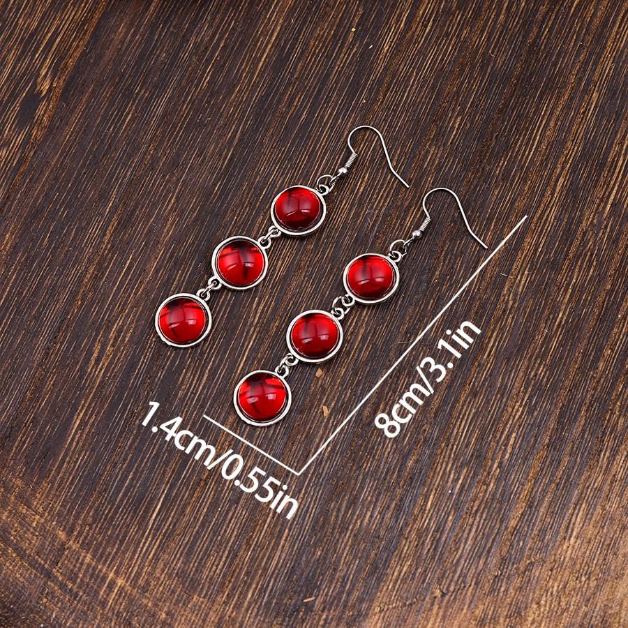 Goth Earrings for Women Vampire Earring Accessorie Witch Jewelry Red Dangle Earring Black Bat Moon Earrings Gothic Halloween Costume - Image 5