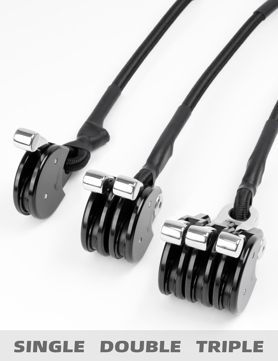 BLUEWING Blue Water Outrigger Halyard Line Lock Pulley Single/Double/Triple/Quad Aluminium Alloy with Stainless Steel Snap Swivel for Offshore Fishing