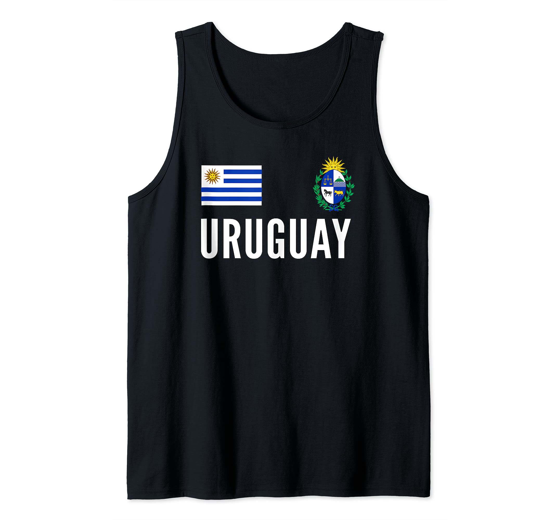 Uruguay Soccer Jersey Football Fan Support Tank Top, Black