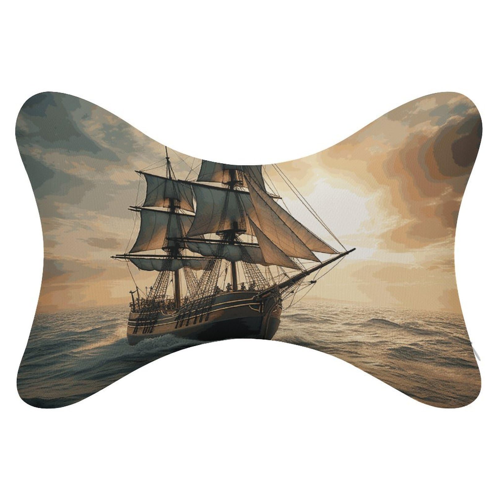 Adfgyerh Style Ship Sailing Alone Pillow ，Memory Foam Pillow Core，Cushion,Provide Neck Support，Car Pillows For Travel Car Seats And Home Offices.