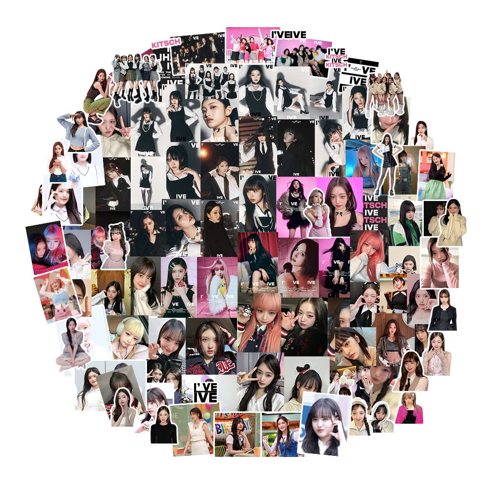 Kpop Girl Group Sticker Pack of 103 Kpop Album I' VE KITSCH Sticker Pack Cute Kpop Merch Phone Sticker Set for Laptop Phone Fans (103 Pieces)