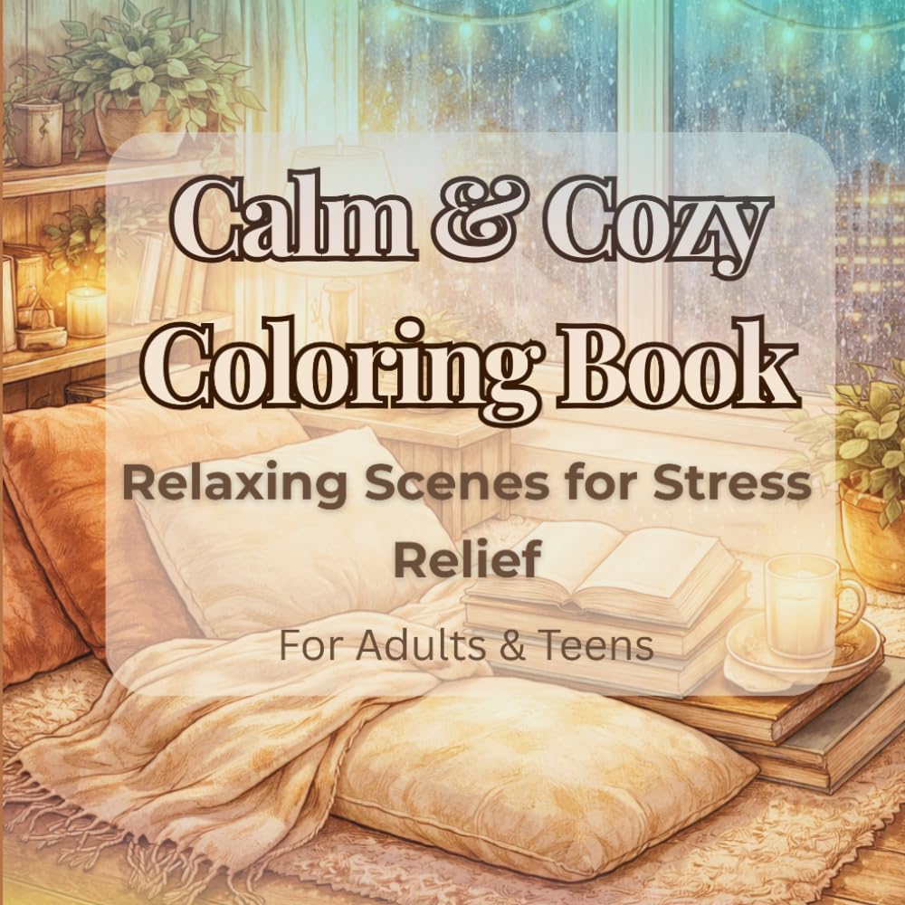 Calm & Cozy Coloring Book: 50+ Relaxing Scenes for Stress Relief, Mindfulness and Creative Relaxation for Adults and Teens