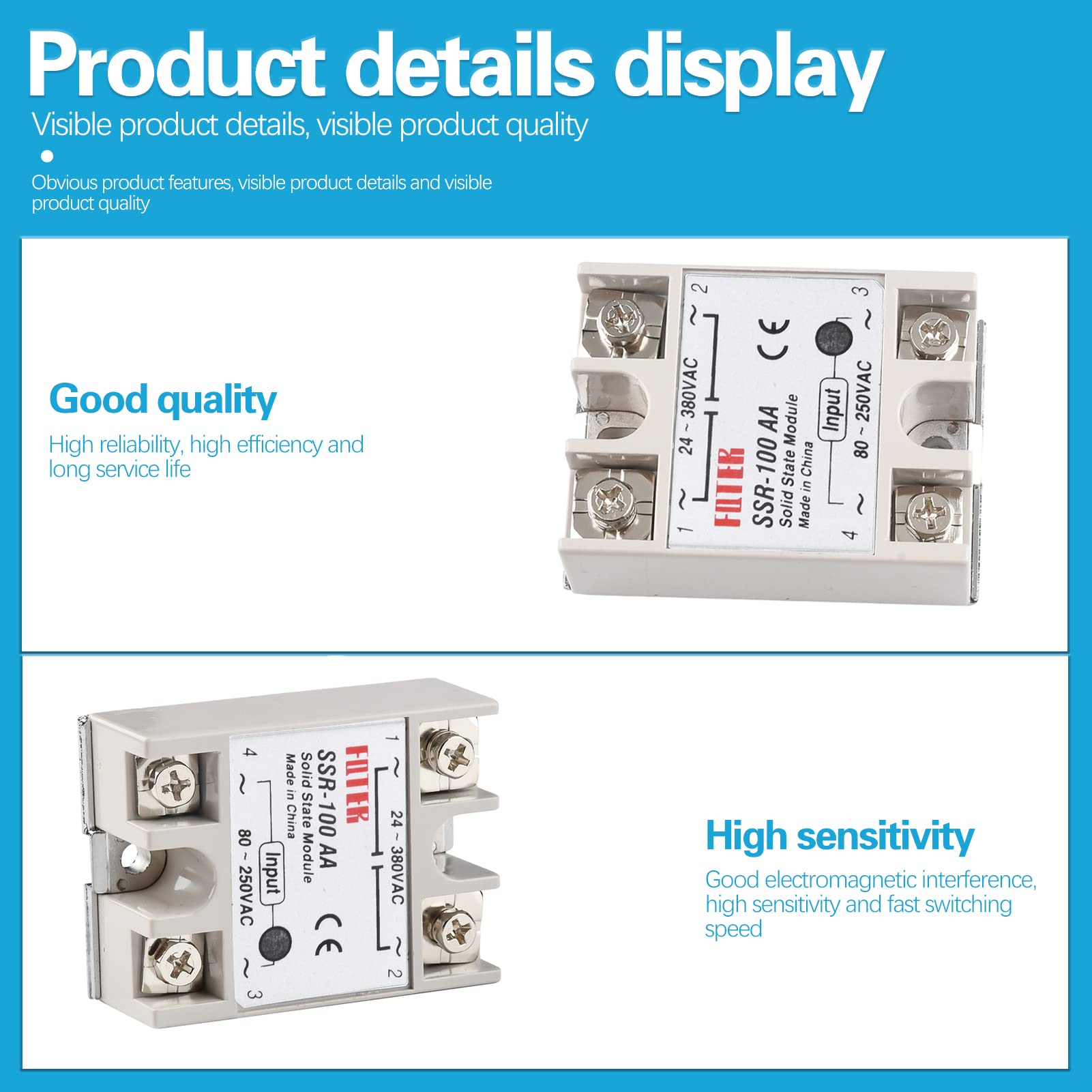 Relé De Estado Sólido 24v-380v Ac Ac 100a Fotek Ssr-100aa | Frete grátis Relé De Estado Sólido 24v-380v Ac Ac 100a Fotek Ssr-100aa | Frete grátis