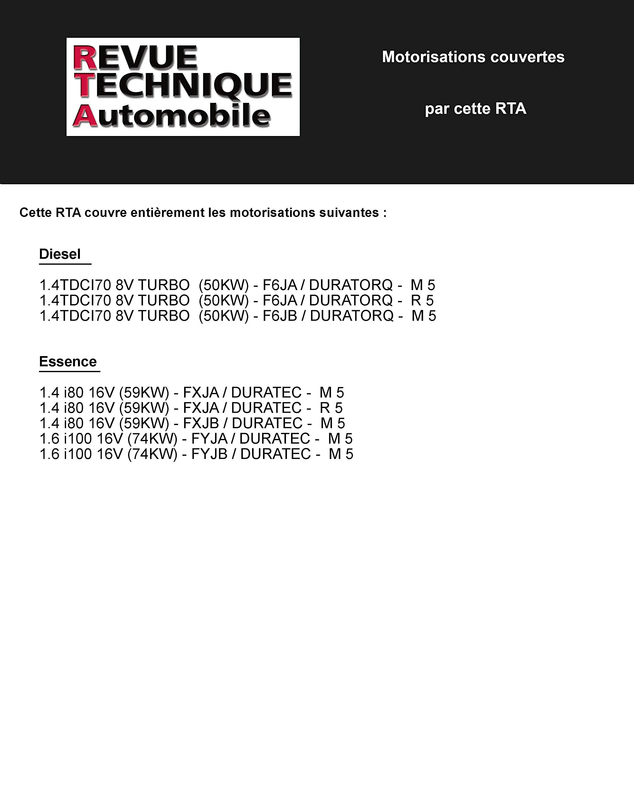 E.T.A.I - Revue Technique Automobile 416 - FORD FIESTA V - 2002 à 2005