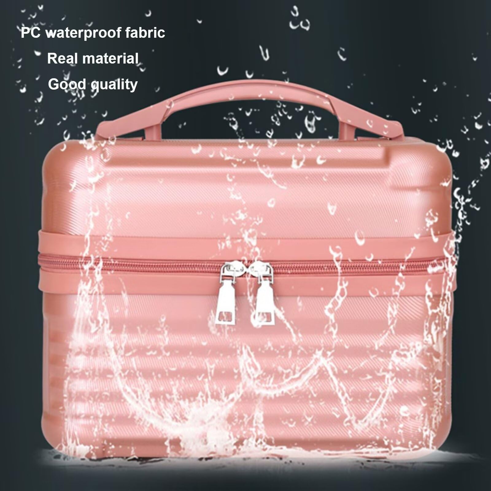 Make-up-Tasche, tragbare Kosmetiktasche mit großem Fassungsvermögen, Kosmetik-Aufbewahrungstasche im Eisenbahn-Design, Make-up-Tasche mit Pinsel-Organizer, Reisetasche, Geschenk für Frauen (Schwarz)