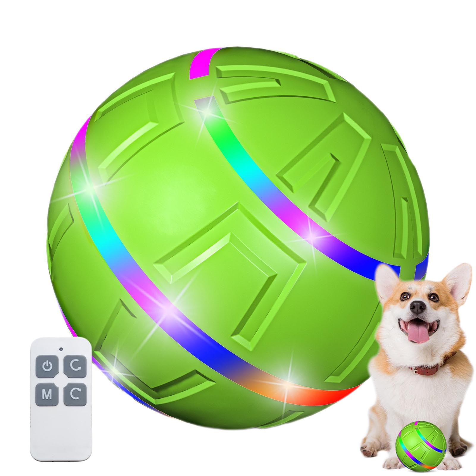 Pelota Interactiva Para Perros, Juguete De Pelota Para Perros Con Movimiento Automático, Bola Rodante Activa Con Luces LED De Control Remoto, Pelota Para Perros Indestructible Recargable Por USB Para