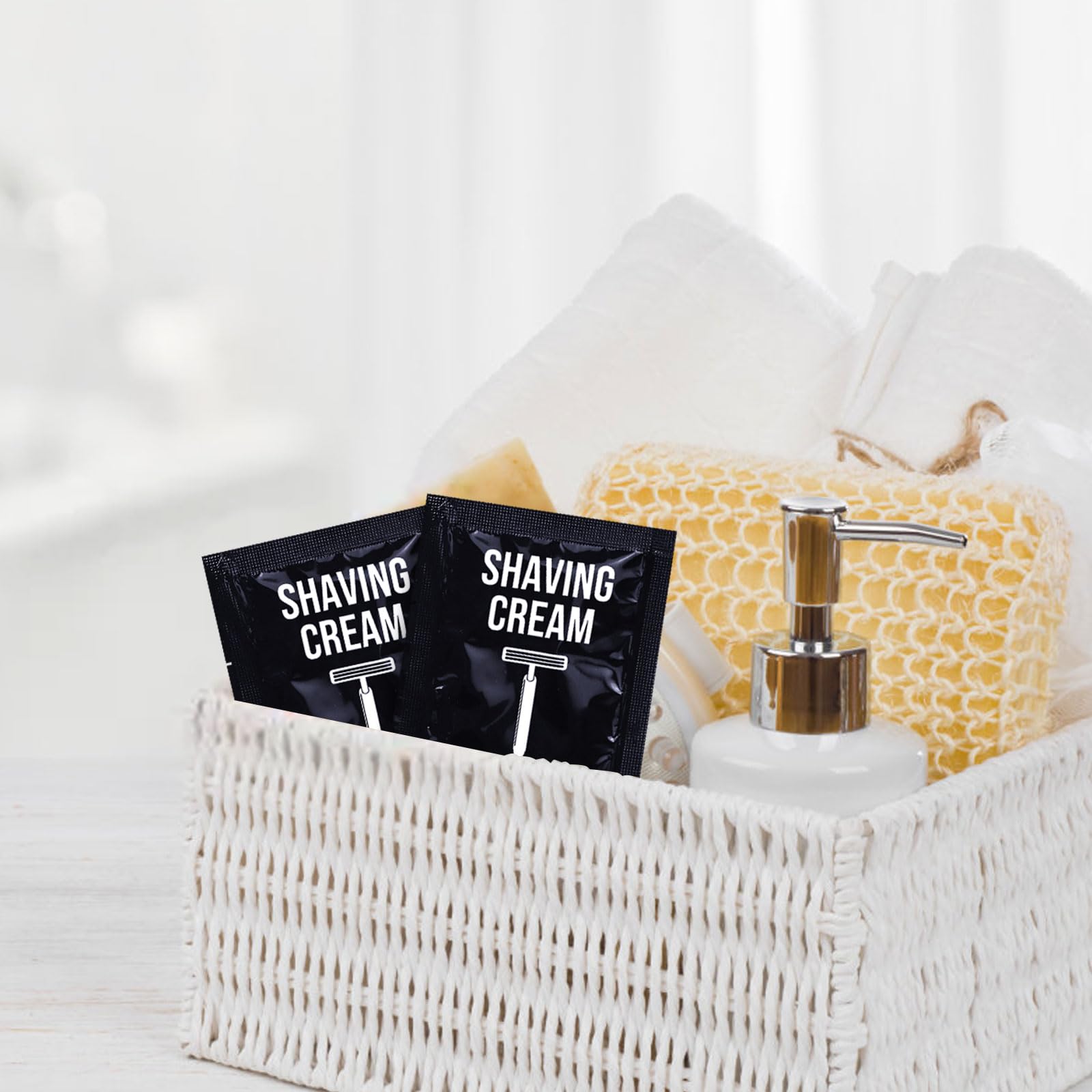 twoworld Crema da barba usa e getta per viaggi, 8 ml, per persone senza casa in hotel (gelsomino, confezione da 400)