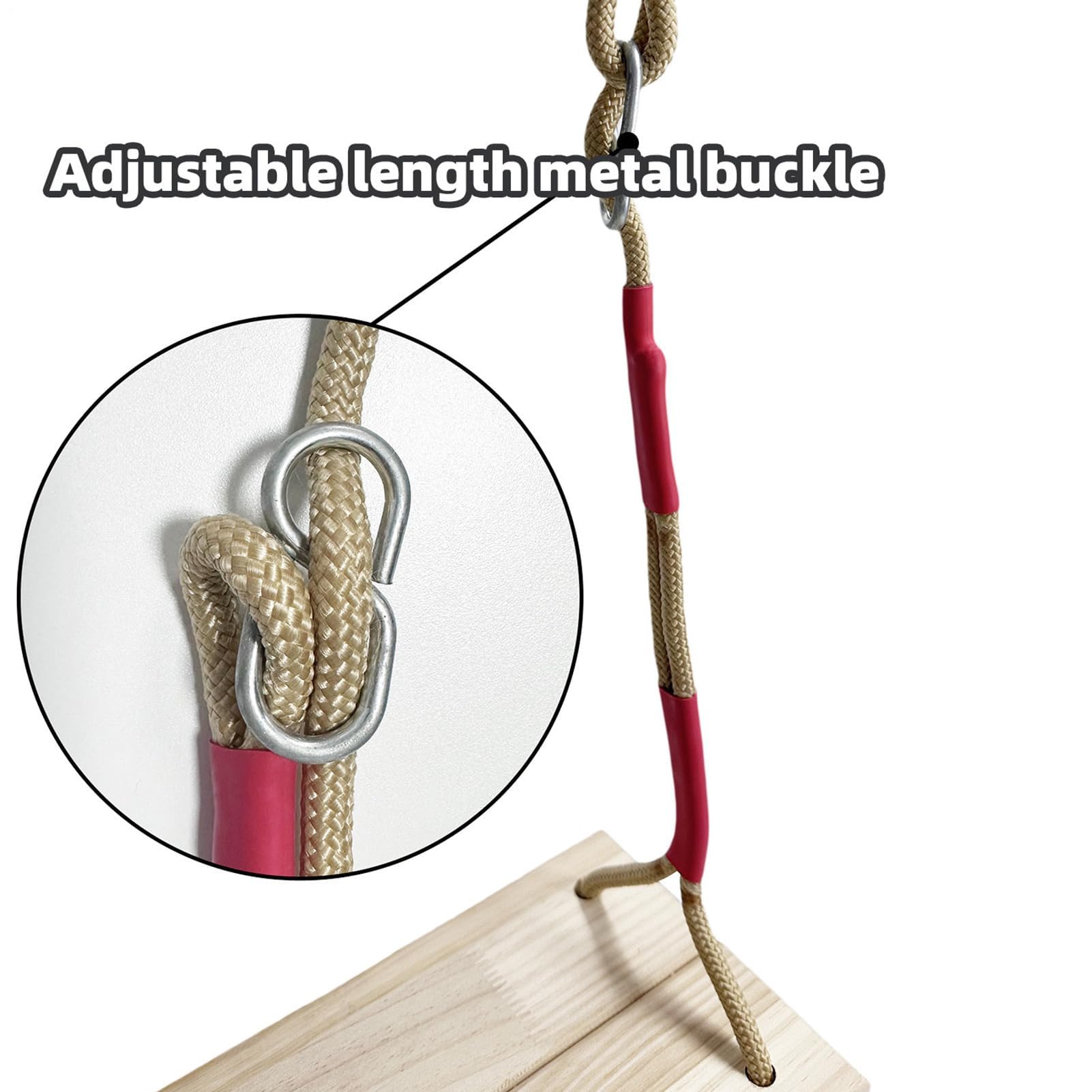Altalena in legno regolabile in altezza, accessorio portatile per il tempo libero per ragazzi e adulti, design per divertimento e relax all'aperto