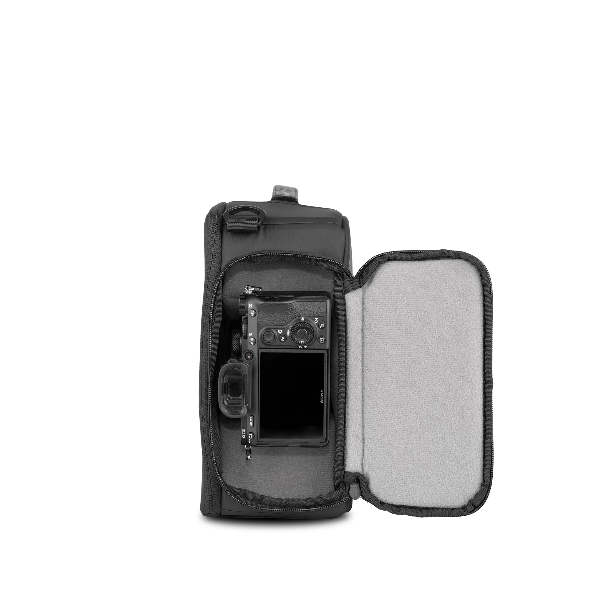 WANDRD Cubes pour appareil photo : organiseur résistant aux intempéries avec intérieur gris doux, séparateurs modulaires et accès latéral rapide, Noir , Essential Plus V2, Cube pour appareil photo