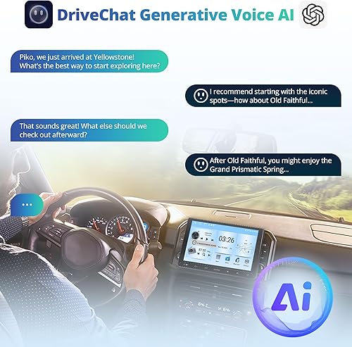 Miniatura 3 de A5L 10.1 pulgadas Android Doble DIN Estéreo, inalámbrico CarPlay y Android Auto Head Unit, con escáner OBD2, pantalla táctil IPS, rastreador GPS,