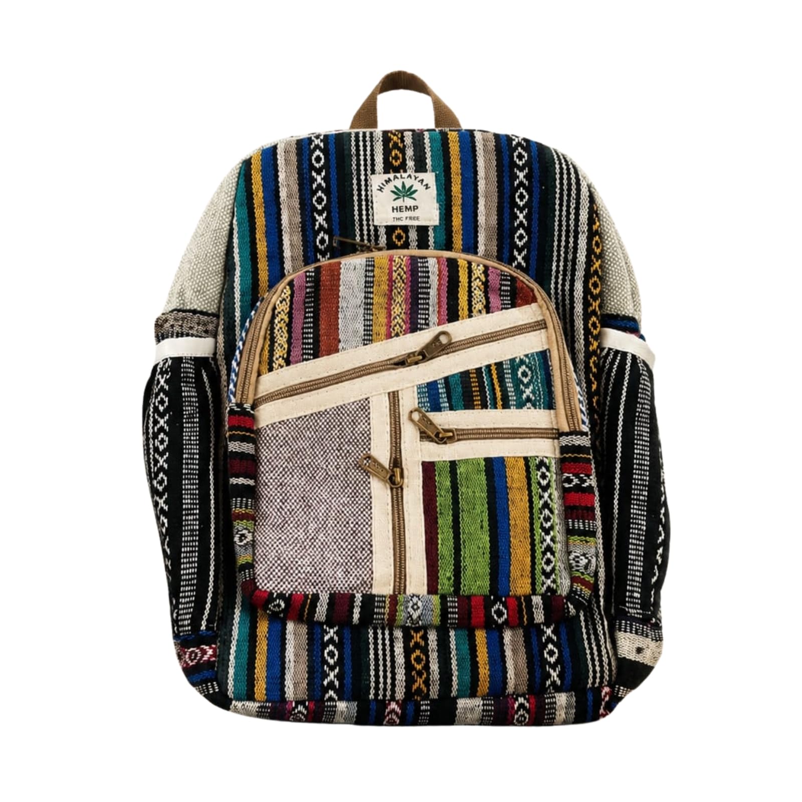 Handwoven Multicolor Cotton Pitthoo Backpack – Ethnic Striped Shoulder Bag with 5 Zips for Men & Women | Lightweight, Durable, Eco-Friendly Travel, School & Daily Carry-image-18