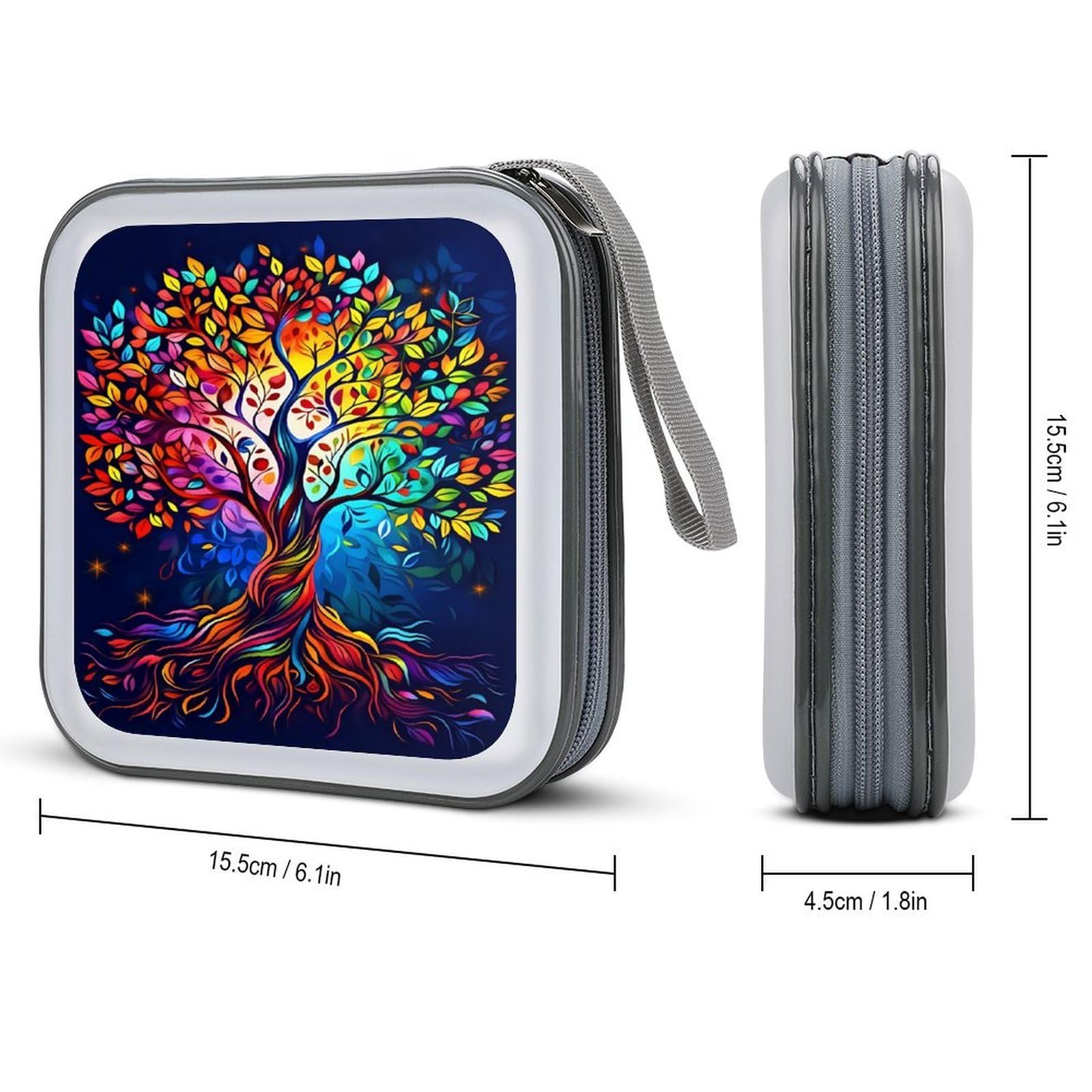 Amazon.com: GAPWJNK Colorful Tree Artwork CD Storage Case 40