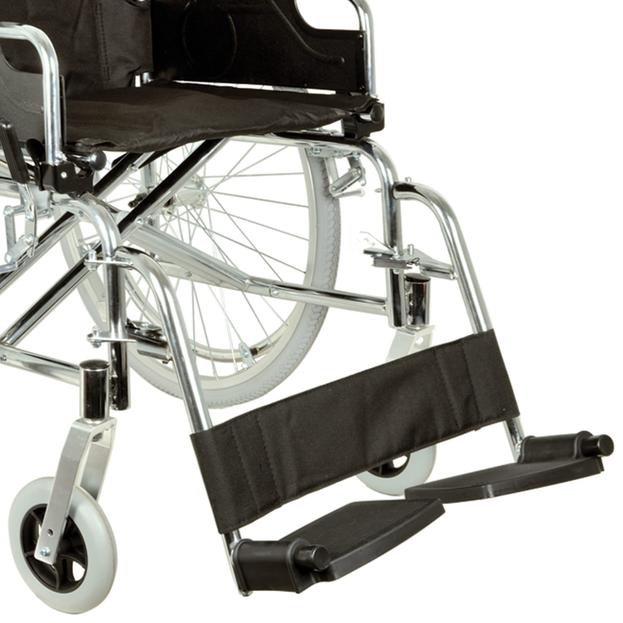 GIMA Royal Silla de ruedas con asiento de 46 cm, tela negra.