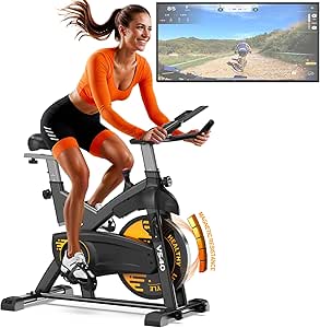 Cyclette Professionale con Display LCD, Sedile Ergonomico e Supporto Tablet, APP
