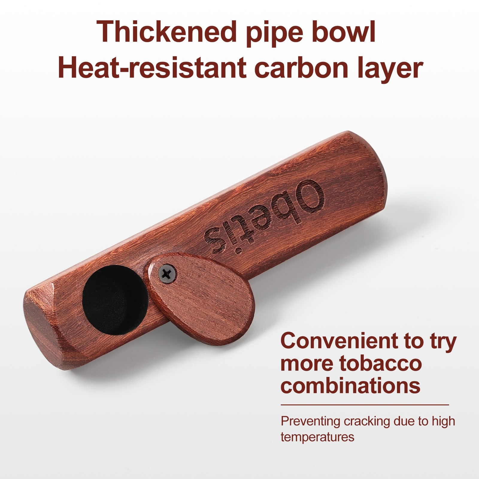Amazon.com: Obetis Rosewood Tobacco Pipe Gift Set - Handcrafted Wooden Pipe  with Lid, Compact & Portable for Travel Use