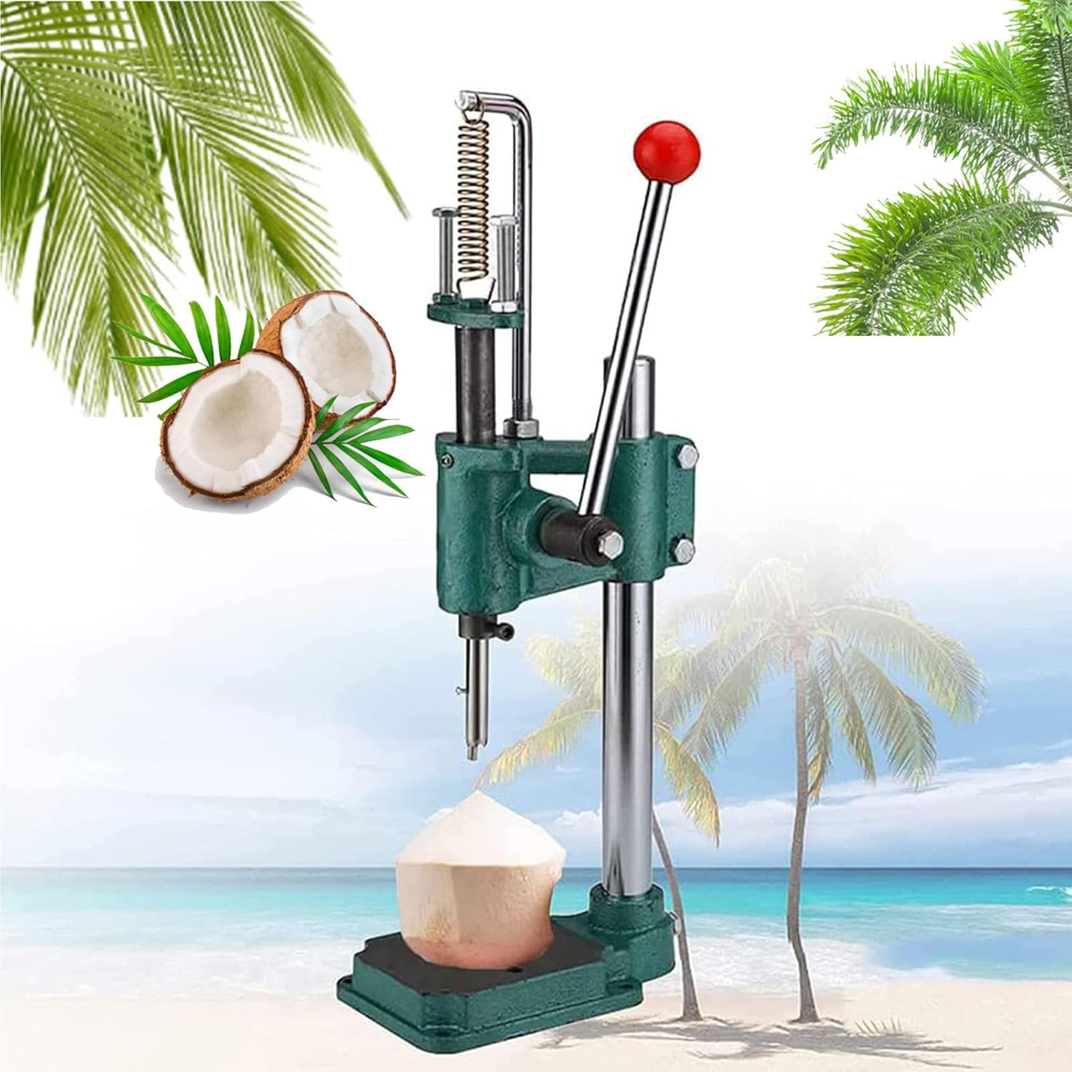 Manual Coconut Hole Opening Machine, Djustable Coconut Opener Tool, ​Commercial Coconut Hole Drill Machine, Stainless Steel for Young/Tender Coconut