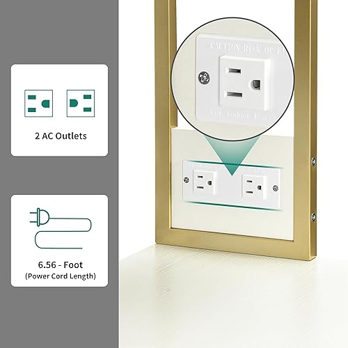 Miniatura 3 de YITAHOME Soporte para microondas de cocina, barra de café con toma de corriente, estantes de almacenamiento altos independientes grandes de 39