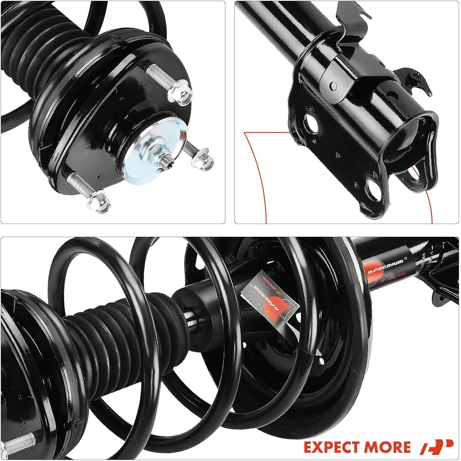A-Premium Front Struts Compatible with Honda Ridgeline 2006-2014 - 2x Replacement Suspension Complete Strut Assembly Shock with Coil Spring
