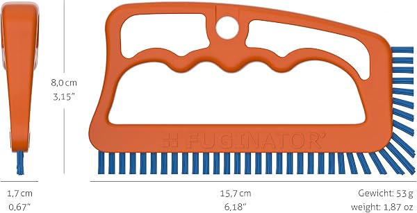 Brosse fuginator pour Joints de carrelage Orange/Bleu – Brosse innovante pour Joints de Nettoyage des Joints dans la Salle de Bain, la Cuisine et la Maison – élimine superficiellement Les moisissures - 4