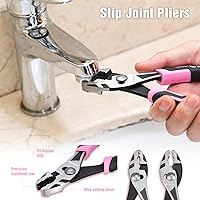 Vista 3 de WORKPRO Juego de alicates de 4 piezas+martillo de garra rosa de 16 oz