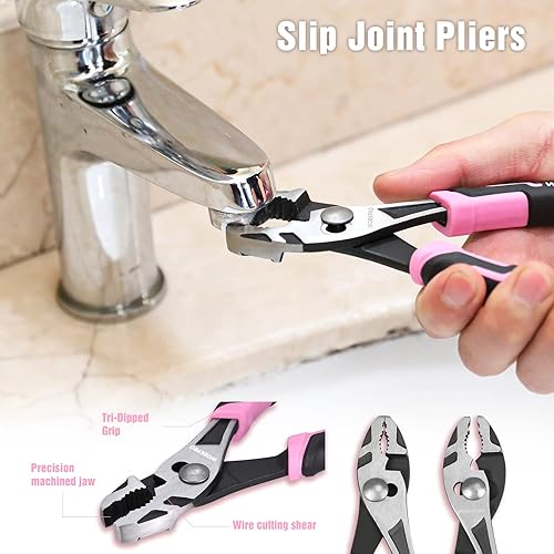 Miniatura 5 de WORKPRO Juego de alicates de 4 piezas, juegos de herramientas de alicates de construcción CR-V de alta calidad, incluyendo nariz larga, corte