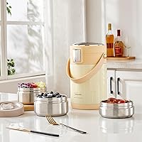 Vista 6 de Termo de comida caliente de acero inoxidable para adultos de 78 onzas con aislamiento al vacío, boca ancha, termo de comida caliente con mantiene