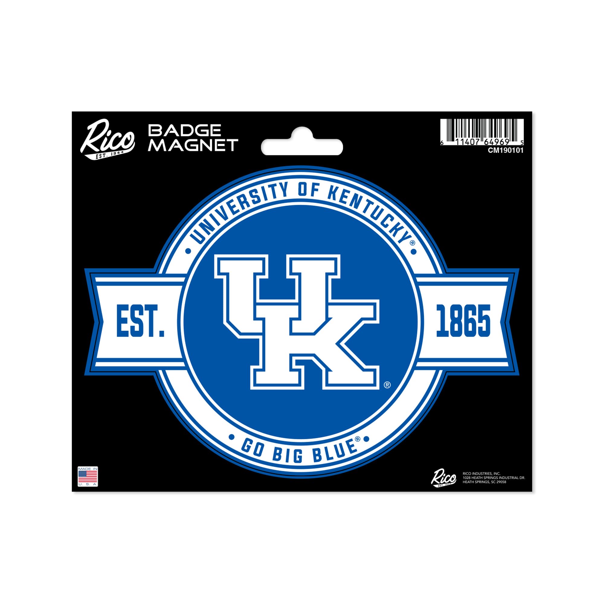 Badge magnétique Kentucky Wildcats Rico Industries aimanté et souple