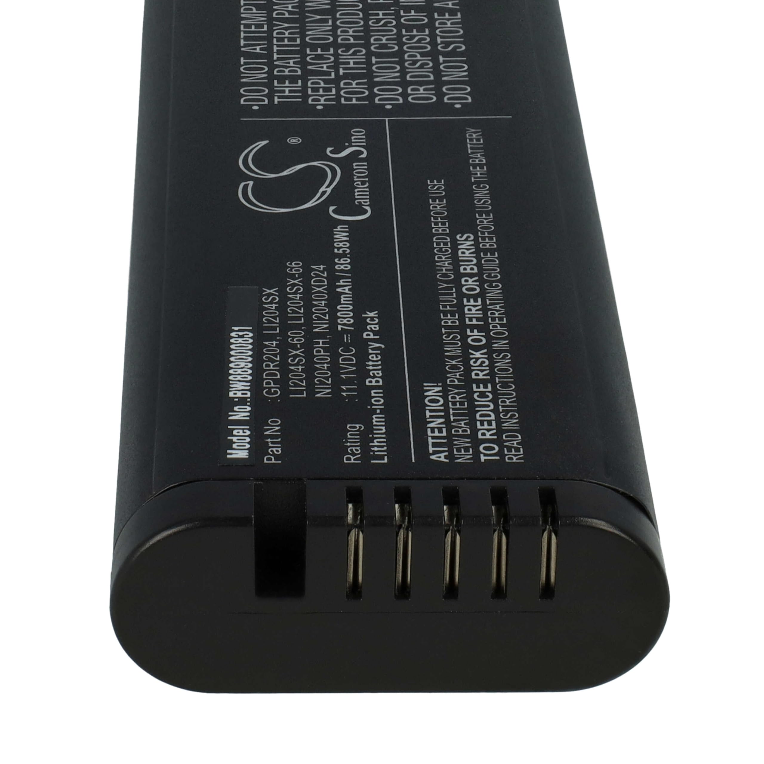 vhbw batteria compatibile con TekTronix REI DPA-7000, TPS2012B, TPS2000B, TPS2024B, TPS2014B dispositivo di misurazione (7800mAh, 11,1V, Li-Ion)