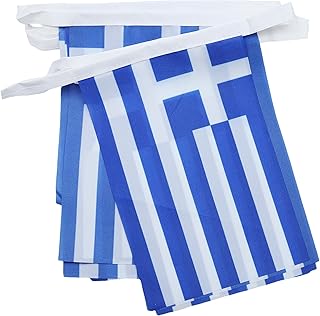 AZ FLAG - Fahnenkette Griechenland 6 Meter Mit 20 Flaggen - 21x14 cm - Griechische Girlande Flaggenkette 14 x 21 cm