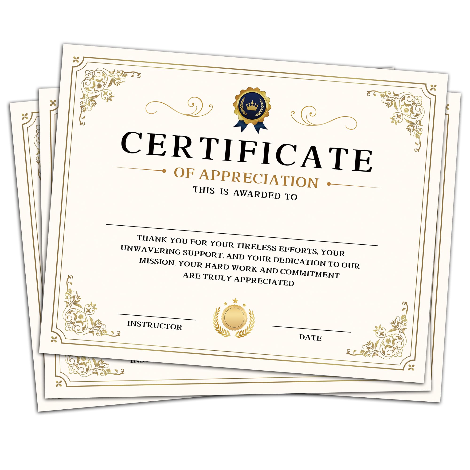 Certificate of Appreciation -25pcs, Certificates of Recognition-A34