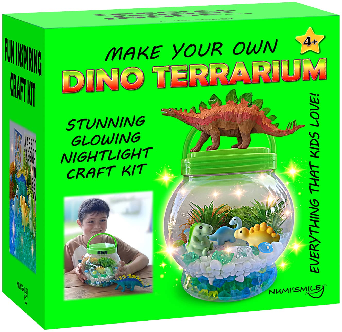 Make Your Own LightUp Dinosaur Terrarium Kit for Kids and DIY Dinosaur