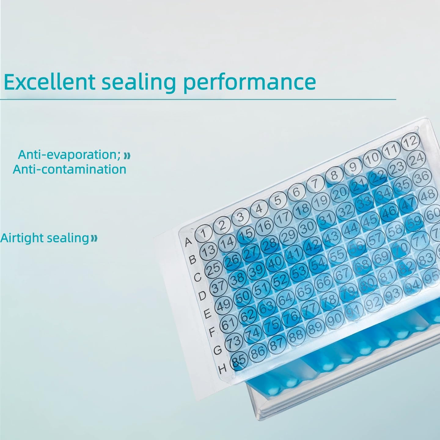 Sellos de placa PCR, película PP de 96 pocillos for sellado de microplacas, 1 unidad(Adhesive High-Tack B(Strip Form))