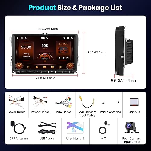 Miniatura 7 de podofo Unidad principal de navegación GPS estéreo de coche 9 pulgadas pantalla táctil para VW Skoda Octavia Golf Touran Passat B6 Jetta Polo Tiguan