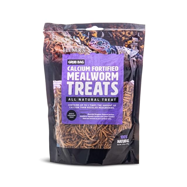 Flukers Grub Bag All Natural Calcium Fortified Mealworm Treats Packed with Protein Rich in Nutrients A Reptile Favorite