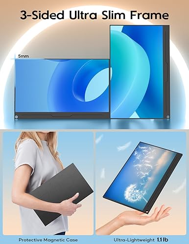 Miniatura 6 de ZSCMALLS Monitor portátil 4K, monitor extendido para portátil de 15.6 pulgadas 3840 x 2160, 15001 100% sRGB USB-C HDMI, monitor de viaje portátil