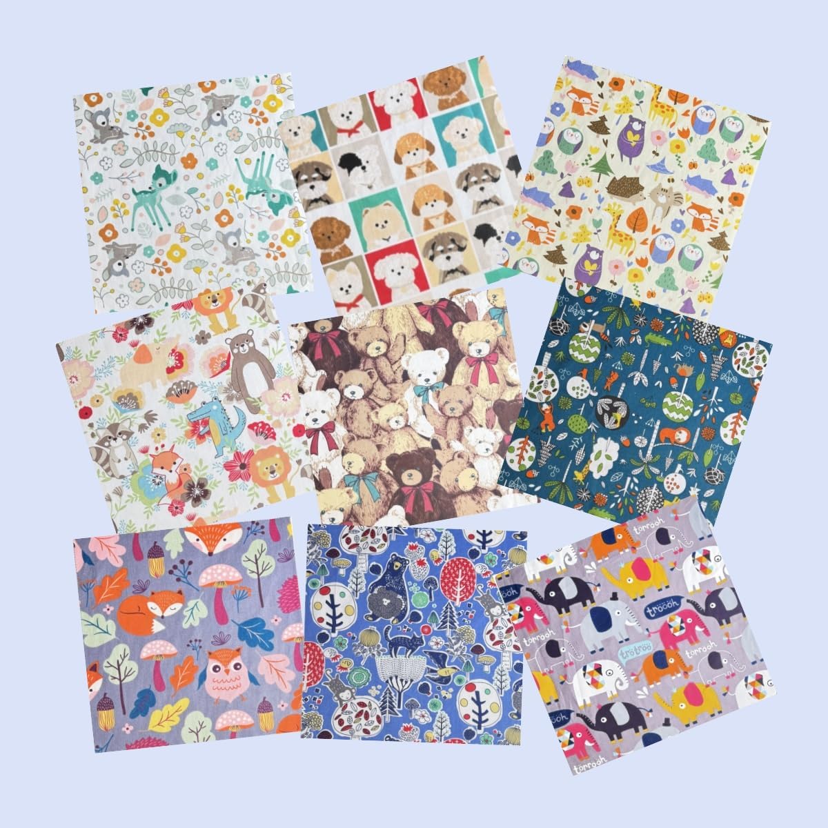 54Pcs Layer Cakes 10 inch Squares for Quilting,Clearance Layer Cake Fabric 10’’,Quilting Supplies Squares Pre-Cut Fabric Square 10x10 Inch (Animal Theme)
